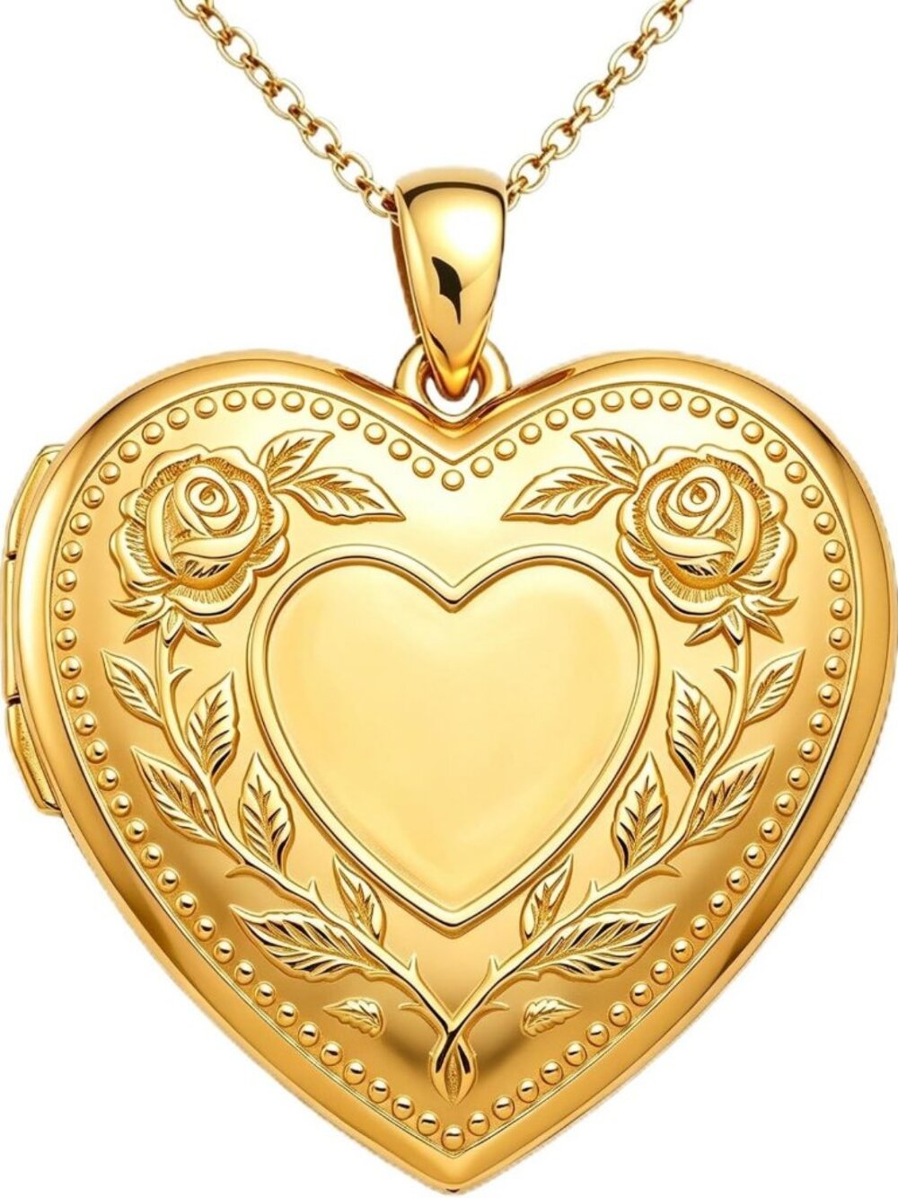 Heart Picture Locket Necklace in 14K Gold | Memorial Jewelry Gift for Her